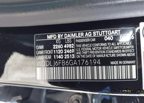 2016 Mercedes-Benz Cls 400 из США, поврежденный, VIN WDDLJ6FB6GA176194